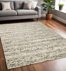 5' X 7'  Wool Grey Area Rug