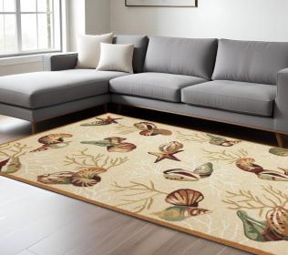 7' X 9'  Polyester Beige Area Rug