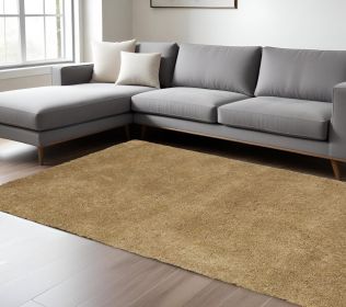 8' X 10' Gold Indoor Shag Rug