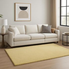 8' X 10' Polyester Canary Yellow Area Rug