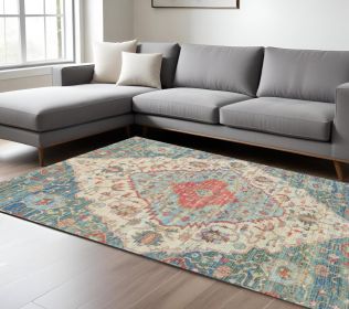 7' X 12' Red Medallion Handmade Area Rug