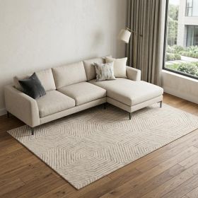 8' X 10'  Wool Ivory  Area Rug