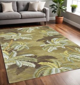 5' X 8'  Wool Moss Area Rug