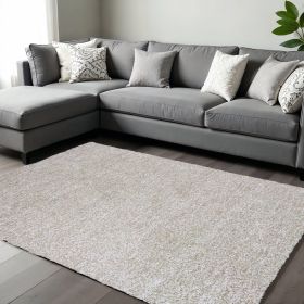 8' X 11' Ivory Heather Indoor Shag Rug