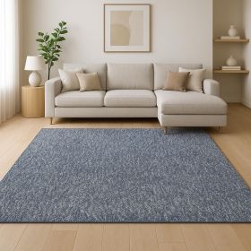 8' X 11'  'Indigo And Ivory Heather Shag Area Rug