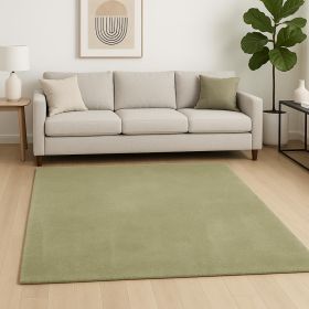 8' X 11'  Solid Color Sage Green Shag Area Rug