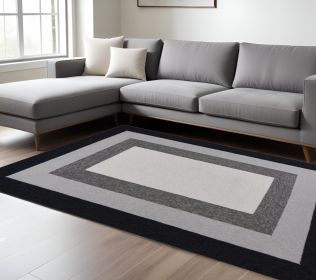 8' X 11'  Uv Treated Polypropylene Charcoal Area Rug