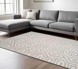 8' X 10' 6 Wool Grey Area Rug