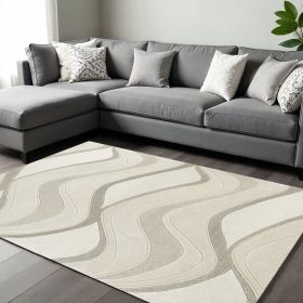 8' X 10' 6 Wool Ivory  Area Rug