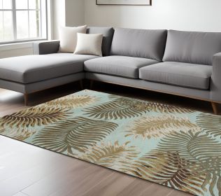 8' X 10' 6 Wool Aqua Area Rug