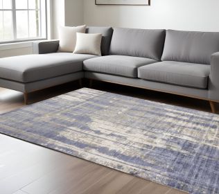 7' X 10'  Viscose Grey Or  Blue Area Rug
