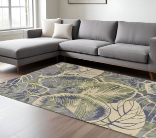 9' X 12' Blue Wool Handmade Area Rug