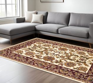 9' X 13'  Polypropylene Ivory Or Red Area Rug