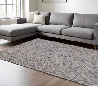 9' X 12' Blue Wool Hand Tufted Area Rug
