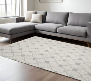 9' X 12' Ivory Wool Hand Tufted Area Rug