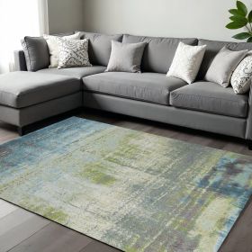 9' X 13'  Polypropylene Blue Or  Green Area Rug