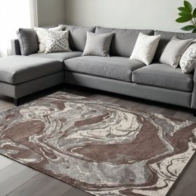 9' X 13'  Polypropylene Mocha Area Rug