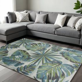 9' X 13'  Polypropylene Teal Or  Green Area Rug