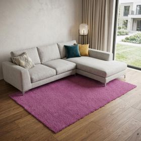 9' X 13' Polyester Hot Pink Area Rug
