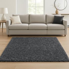 9' X 13' Black Hand Woven Area Rug