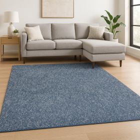 9' X 13' Polyester Indigo Or  Ivory  Heather Area Rug