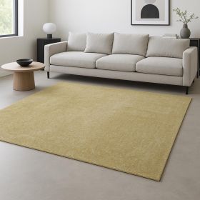 9' X 13' Polyester Canary Yellow Area Rug