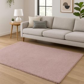 9' X 13' Rose Pink Hand Woven Area Rug