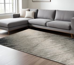 9' X 13'  Polyester Silver Grey Area Rug