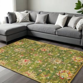 9' X 13' Wool Emerald Green Area Rug
