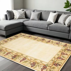 9' X 13' Ivory Wool Floral Hand Tufted Area Rug