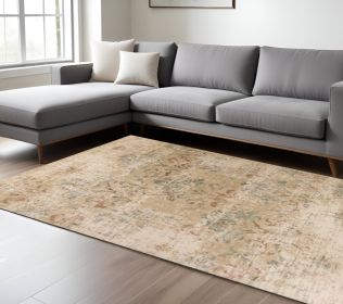 5' X 8' Champagne Vintage Area Rug