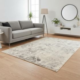 5' X 8' Ivory Or Grey Vintage Diamond Indoor Area Rug