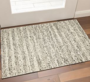 3' X 5' Grey Braided Wool Indoor Area Rug