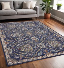 5' X 8' Royal Blue Machine Woven Traditional Indoor Area Rug