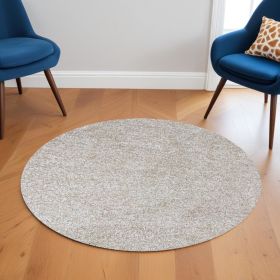 6' Ivory Round Hand Woven Area Rug