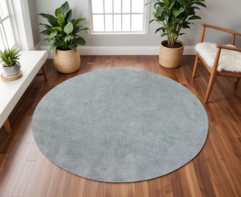 6' Blue Heather Round Indoor Shag Rug