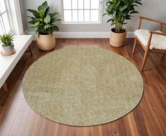 6' Yellow Heather Round Indoor Shag Rug