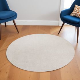 6' Ivory Round Indoor Shag Rug