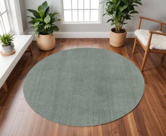 6' Slate Blue Round Indoor Shag Rug
