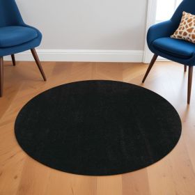 6' Brown Round Hand Woven Area Rug