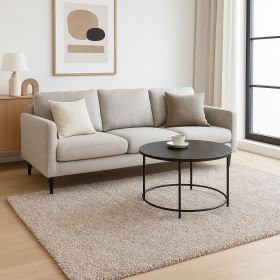 5' X 7' Ivory Heather Plain Indoor Area Rug