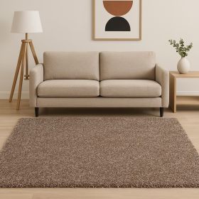 5' X 7' Beige Heather Indoor Shag Rug