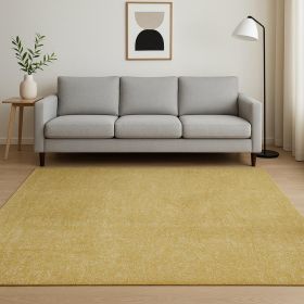 5' X 7' Yellow Heather Plain Indoor Area Rug