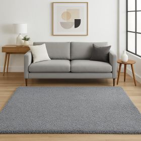 5' X 7' Grey Plain Indoor Area Rug