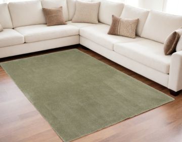 5' X 7' Sage Green Indoor Shag Rug