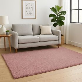 5' X 7' Rose Pink Plain Indoor Area Rug