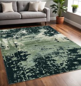 5' X 8' Silver Charcoal Abstract Design Indoor Area Rug