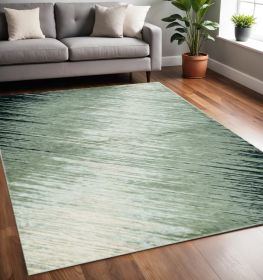 5' X 8' Silver Grey Machine Woven Abstract Brushstroke Indoor Area Rug