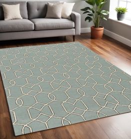 5' X 7' Spa Geometric Trellis Uv Treated Indoor Area Rug