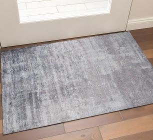3' X 5' Slate Gray Abstract Hand Loomed Area Rug